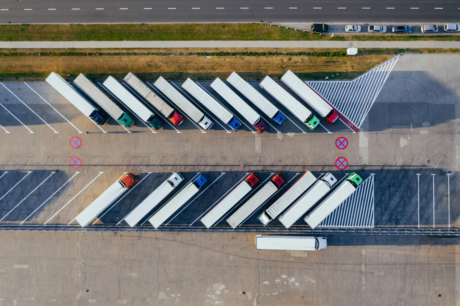 Parked truck fleet